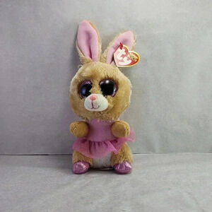 Ty Beanie Boos -TWINKLE TOES The Ballerina Easter Bunny 6" Glitter Eyes MWMT's